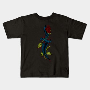 Vintage bloody dagger with rose Kids T-Shirt